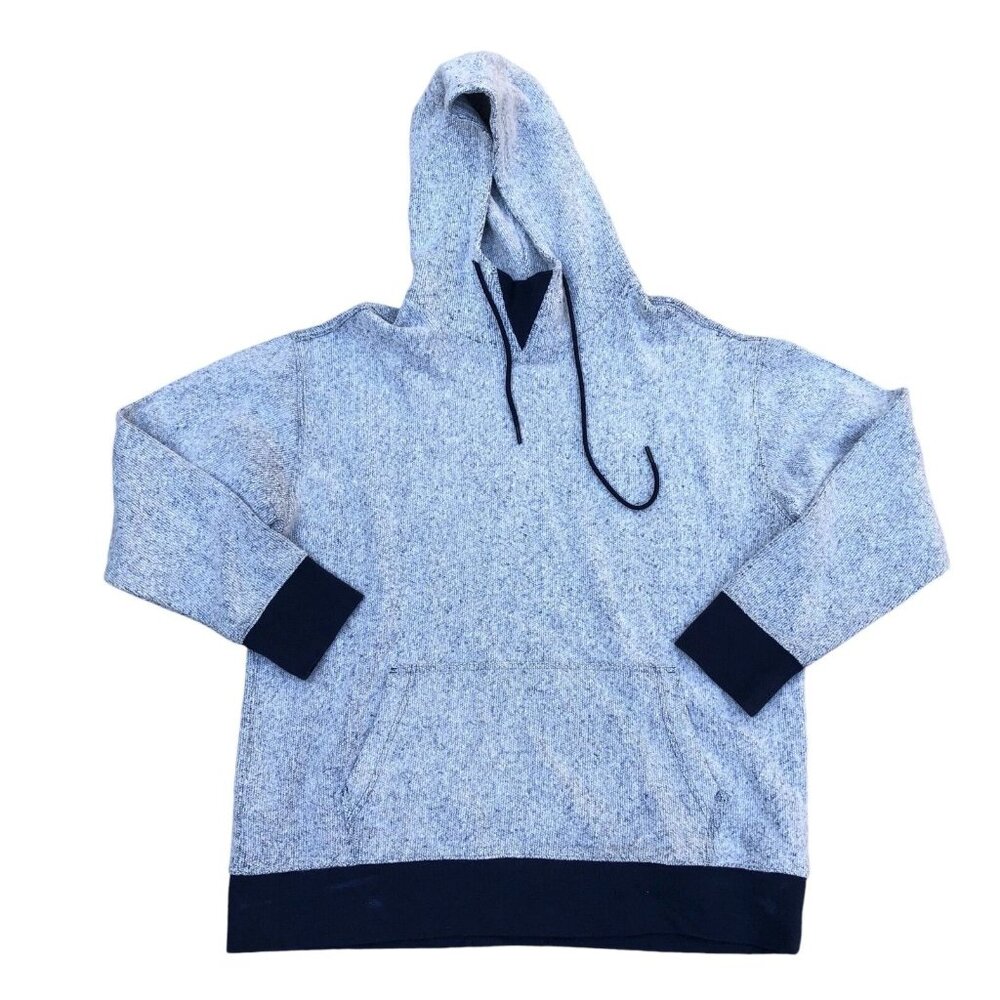 EXPRESS Pullover Hoodie Sweatshirt LARGE Tweed Grey Long Sleeve Top